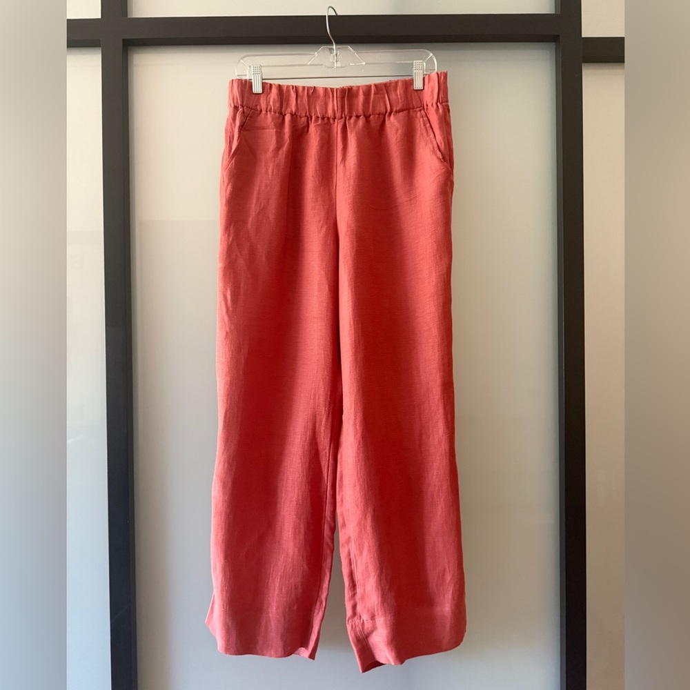 J. Crew Astrid Wide Leg Linen-Cupro Blend Pant